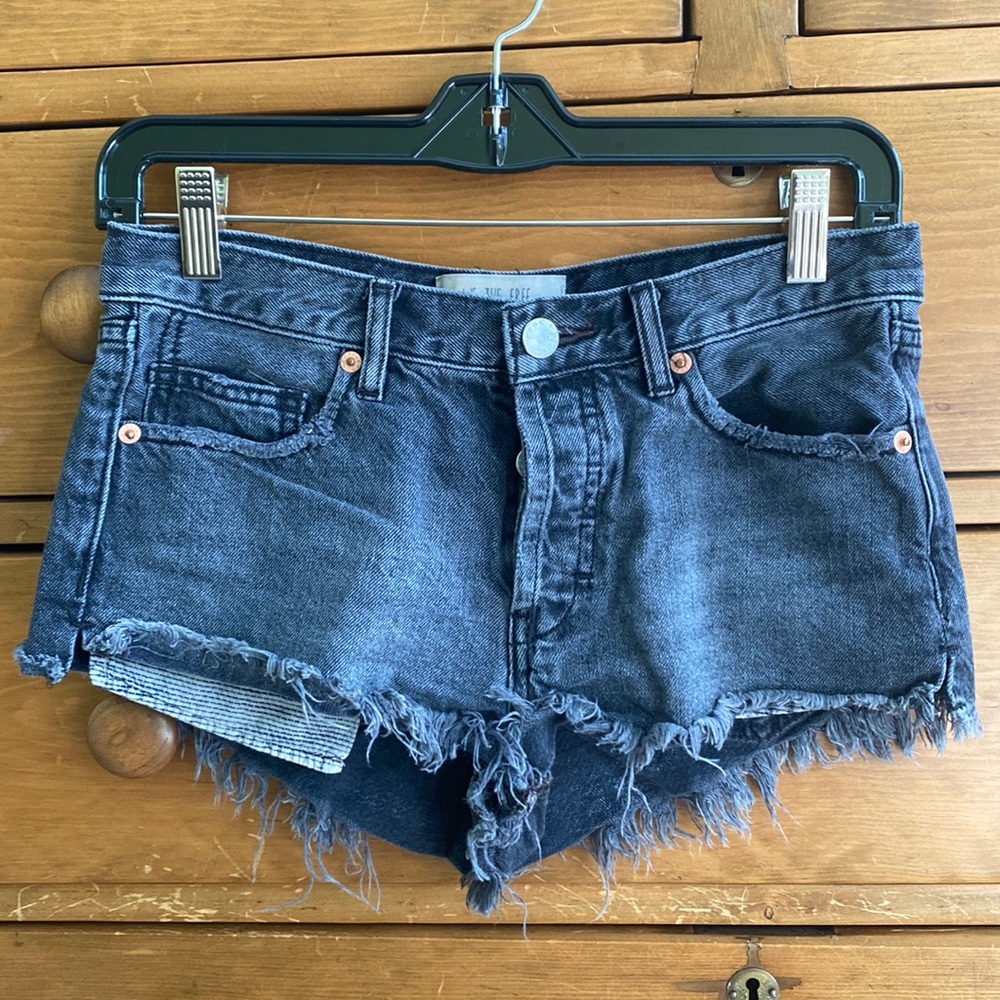 We the Free Black Denim Shorts: Black Denim